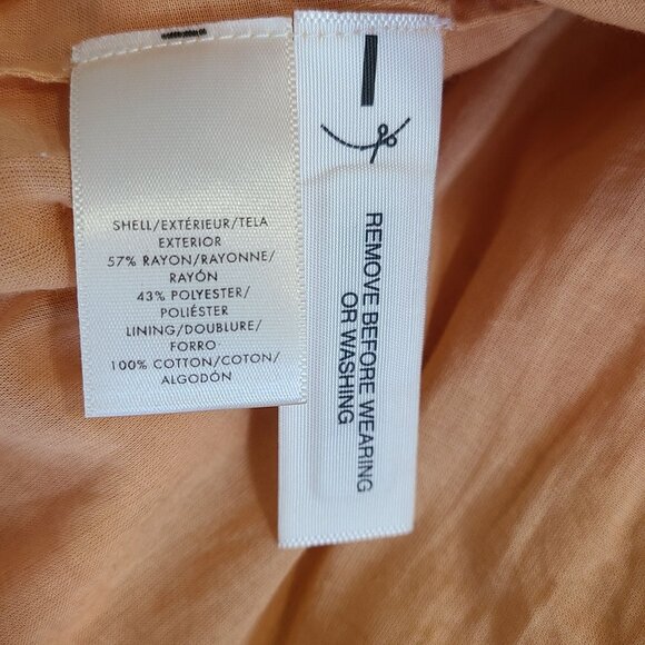 Ann Taylor Orange Peach Plaid Dress Tassels Retro NWOT Relaxed Casual Medium - Picture 7 of 7